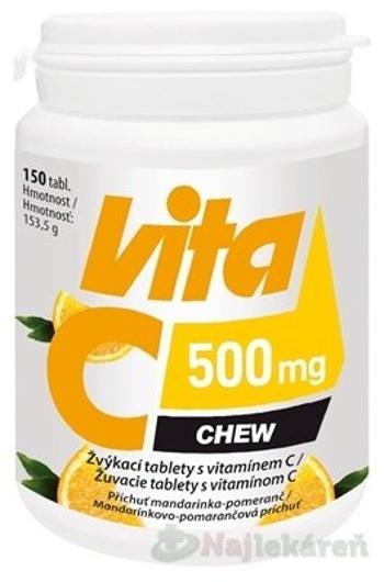 Vitabalans Vita C 500 Mg Chew žuvacie tablety s mandarínkovo-pomarančovou príchuťou 150 ks