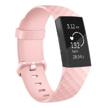 Fitbit Charge 3 / 4 Silicone Diamond (Large) remienok, Sand Pink (SFI008C18)