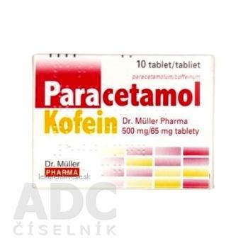 Paracetamol Kofein Dr. Müller Pharma 500 mg/65 mg tbl (blis.PVC/PVDC/Al) 1x10 ks