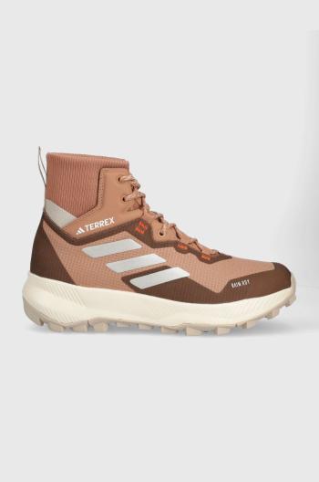 Topánky adidas TERREX Hiker Rain.RDY Mid dámske, hnedá farba, jemne zateplené