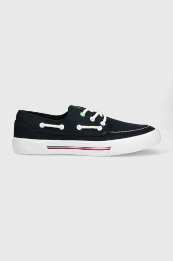 Tenisky Tommy Hilfiger CORE BOAT SHOE CANVAS pánske, tmavomodrá farba, FM0FM04510