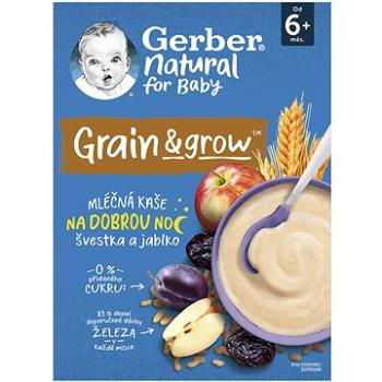 GERBER Natural mliečna kaša pšenično-ovsená jablko a slivka 220 g (8445290248183)