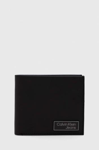 Kožená peňaženka Calvin Klein Jeans pánsky, čierna farba