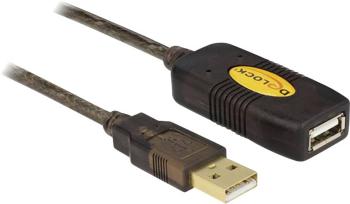 Delock #####USB-Kabel USB 2.0 #####USB-A Stecker, #####USB-A Buchse 30.00 m čierna pozlátené kontakty, UL certifikácia