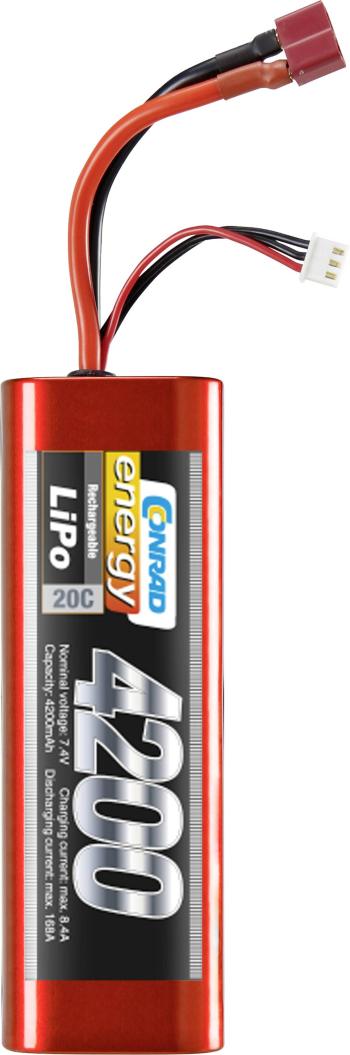 Conrad energy akupack Li-Pol 7.4 V 4200 mAh Počet článkov: 2 20 C Stick Hardcase T zásuvka