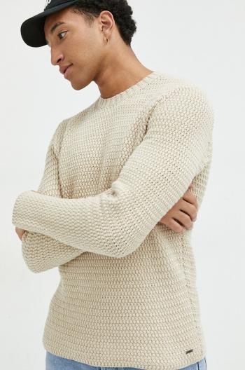 Bavlnený sveter Only & Sons pánsky, béžová farba,