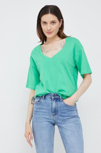 Bavlnené tričko Vero Moda zelená farba,