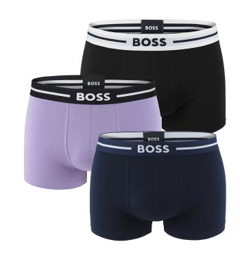 BOSS - boxerky 3PACK cotton stretch BOLD dark color & lavender z organickej bavlny - limitovaná fashion edícia (HUGO BOSS)-XL (99-107 cm)