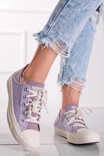 Fialové nízke tenisky Chuck Taylor All Star Crush Heel