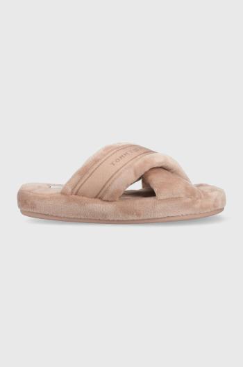 Papuče Tommy Hilfiger Comfy Home Slippers With Straps béžová farba