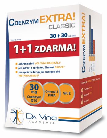 Coenzym extra! CLASSIC 30 MG Coenzym Q10 + Omega 3 PUFA + Vitamín E - DA VINCI, 60 kapsúl