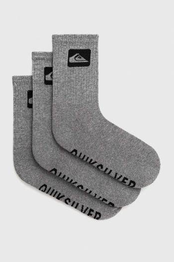 Ponožky Quiksilver 3-pak pánske, šedá farba