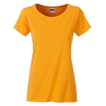 James & Nicholson Klasické dámske tričko z biobavlny 8007 - Zlato žltá | S