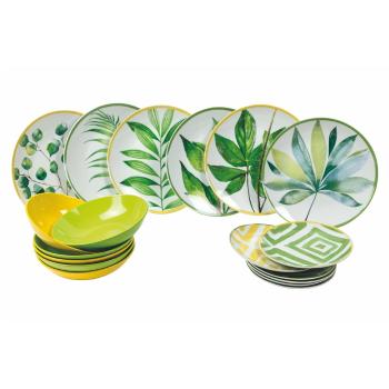 18-dielna súprava tanierov z porcelánu a kameniny Villa d'Este Oriental Botanique