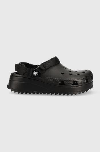 Šľapky Crocs Classic Hiker Clog dámske, čierna farba, na platforme 206772