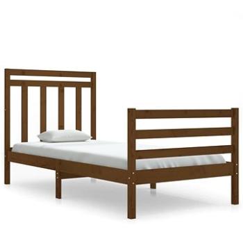 Rám postele medovo hnedý masívne drevo 90 × 200 cm, 3105303