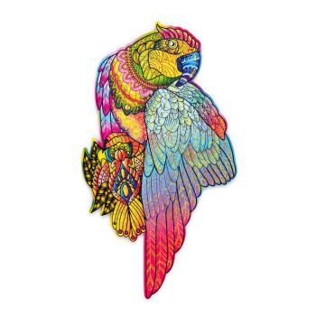 Farebné drevené puzzle - papagáj wooden parrot 