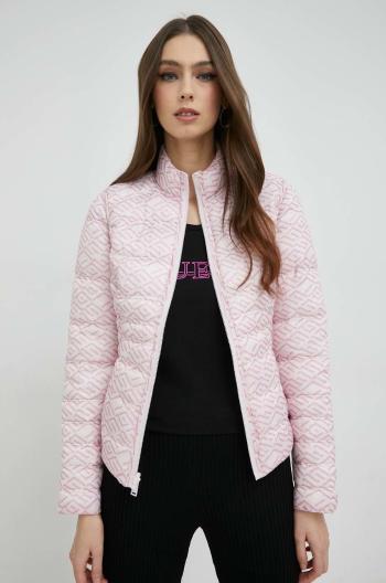 Obojstranná bunda Guess dámska, ružová farba, prechodná