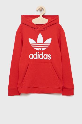 Detská mikina adidas Originals HD2020 červená farba, s potlačou