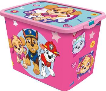 STOR Plastový úložný box s vekom Paw Patrol 23l ružový