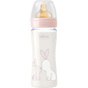 Chicco Original Touch Glass Girl dojčenská fľaša 0m+ 240 ml