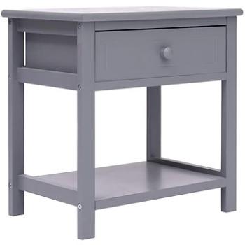 SHUMEE Nočný stolík sivý 40 × 29 × 42 cm drevo pavlovnie, 284050