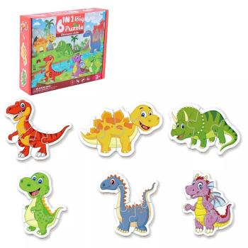 Detské drevené puzzle Dinosaur