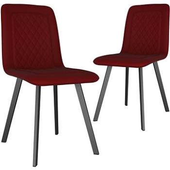 Jedálenské stoličky 2 ks červené zamat (282573)