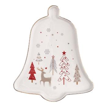 Porcelánový servírovací tanier v tvare zvončeka Brandani Fiocco, dĺžka 17,5 cm