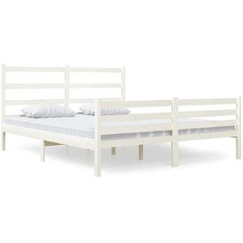 Rám postele biely masívna borovica 150 × 200 cm King Size, 3103719