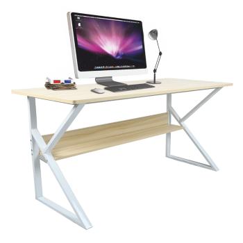 Písací stôl s policou, dub prírodný/biela, TARCAL 140 P3, poškodený tovar