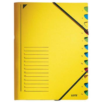 Leitz  39120015 organizačné dosky žltá DIN A4 pendarec kartón, recyklovaný Počet priehradiek: 12
