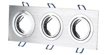 LED Solution Trojitý podhľadový rámček brúsený hliník hranatý výklopný 3610