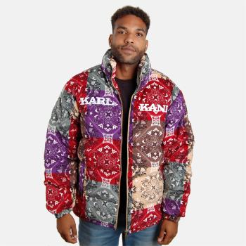 Zimná bunda Karl Kani Retro Paisley Corduroy Puffer Jacket dark red/multicolor - L