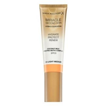 Max Factor Miracle Second Skin Hybrid Foundation SPF20 04 Light Medium dlhotrvajúci make-up s hydratačným účinkom 30 ml