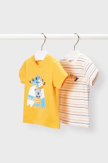 Detské tričko Mayoral oranžová farba, s potlačou