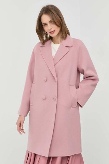 Vlnený kabát Weekend Max Mara ružová farba, prechodný, oversize
