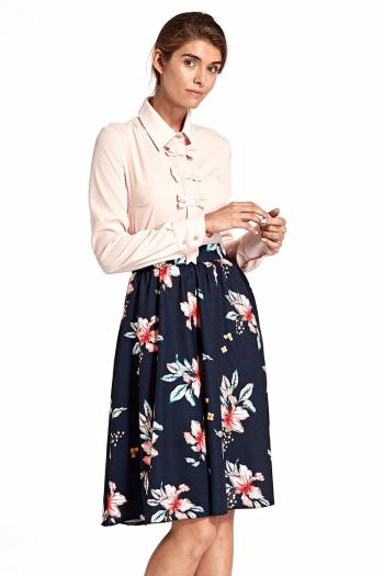 Tmavomodrá kvetovaná sukňa SP40