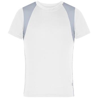 James & Nicholson Detské športové tričko s krátkym rukávom JN397k - Biela / strieborná | XXL