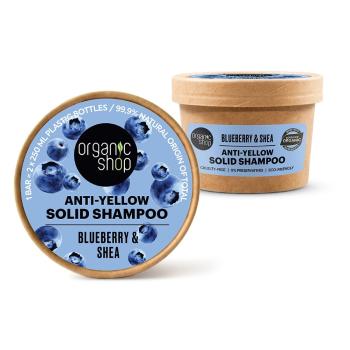 ORGANIC SHOP Tuhý šampón pre blond vlasy Čučoriedka a bambucké maslo 60 g