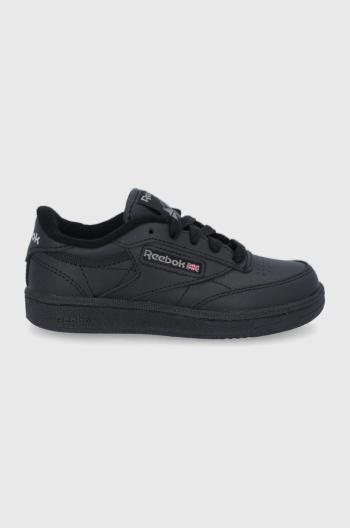Detské kožené topánky Reebok Classic Club C BS6182 čierna farba