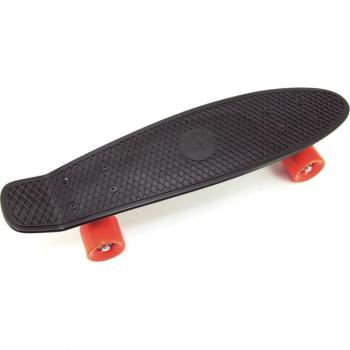 TEDDIES SKATEBOARD - PENNYBOARD 60CM NOSNOST 90KG, KOVOVE OSI, CIERNA, ORANZOVA KOLESA /00840008/