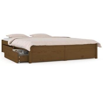 Rám postele so zásuvkami medovo hnedý 140 × 190 cm, 3103506