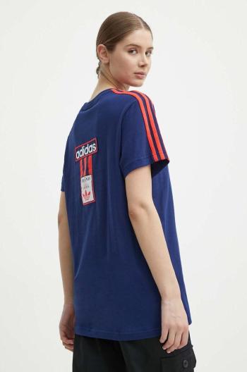 Bavlnené tričko adidas Originals dámske, tmavomodrá farba, IU2476