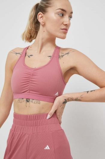 Podprsenka na jogu adidas Performance Coreessentials ružová farba, jednofarebná