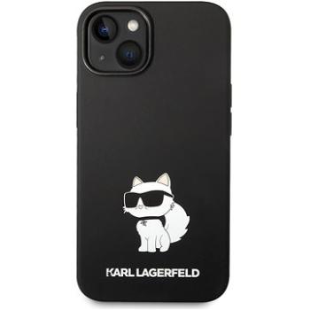 Karl Lagerfeld Liquid Silicone Choupette NFT Zadný Kryt pre iPhone 14 Plus Black (KLHCP14MSNCHBCK)