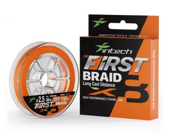 Intech first splietaná šnúra braided line braid x8 orange 150 m - 0,205 mm 11,79 kg