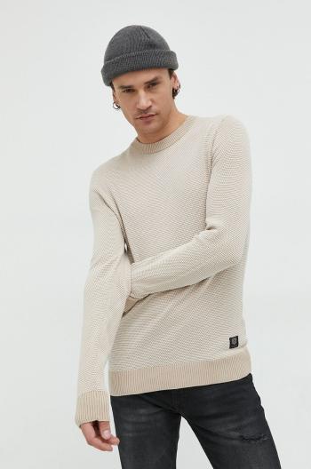 Bavlnený sveter Premium by Jack&Jones Globe pánsky, béžová farba