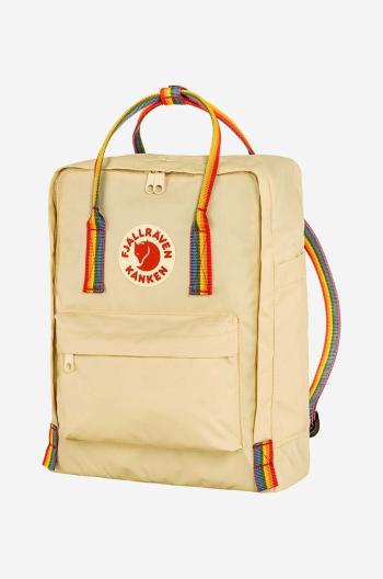 Ruksak Fjallraven Rainbow Kanken F23620.115.907-907, béžová farba, veľký, s potlačou