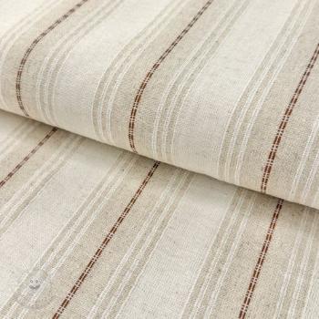 Viskóza s ľanom Stripe brown